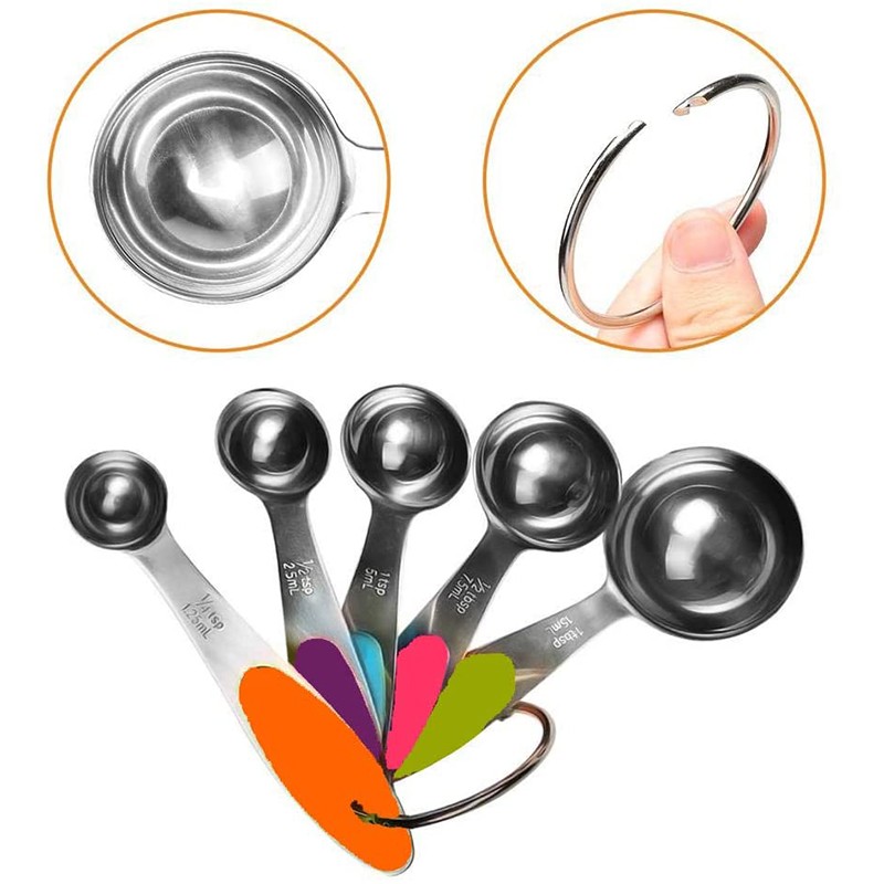 Stainless Steel Measuring Spoons 5 Piece Stackable Set