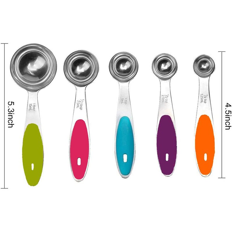 Stainless Steel Measuring Spoons 5 Piece Stackable Set